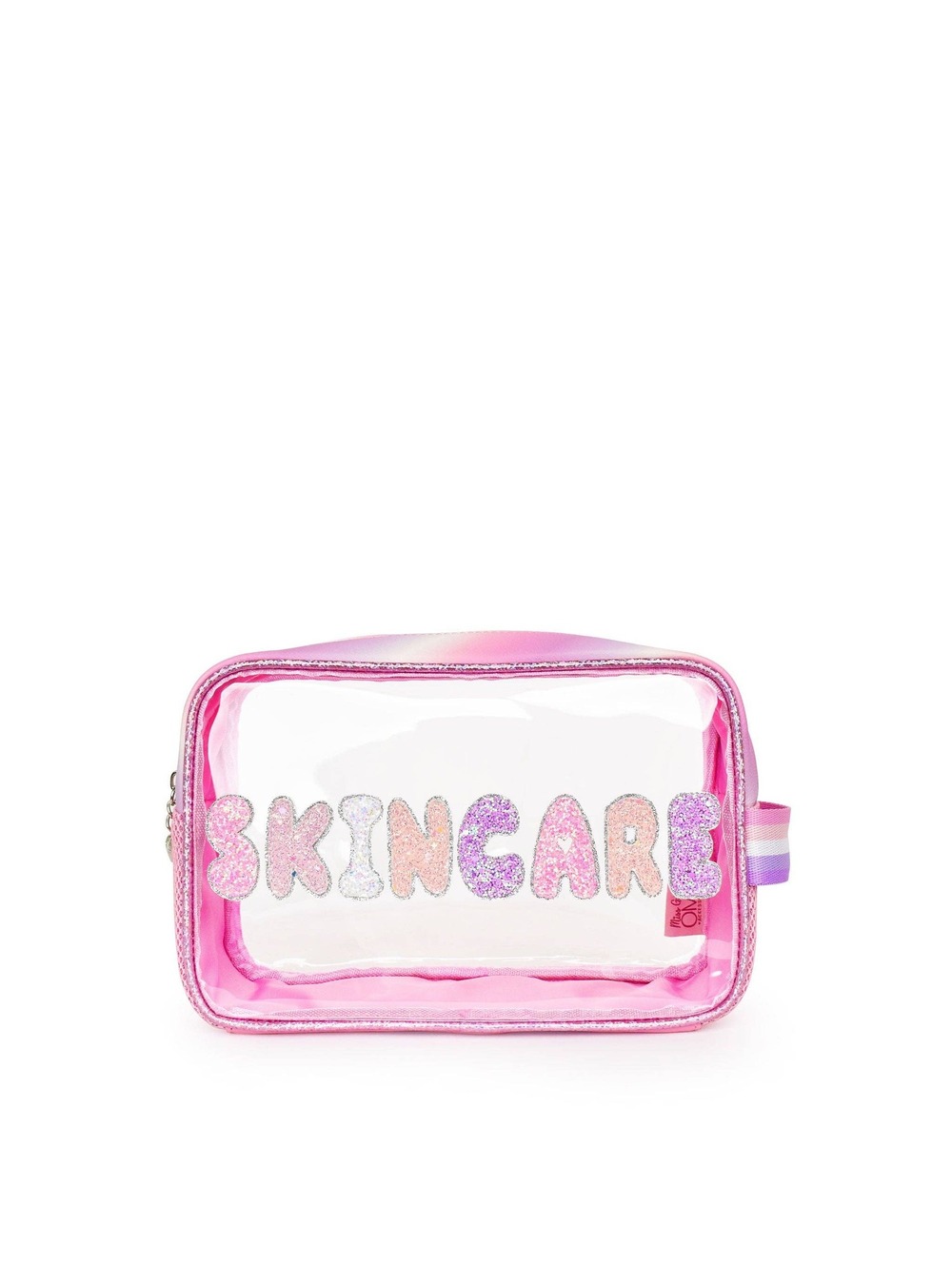 OMG Accessories Skincare Clear Pink Glitter Cosmetic Makeup Bag